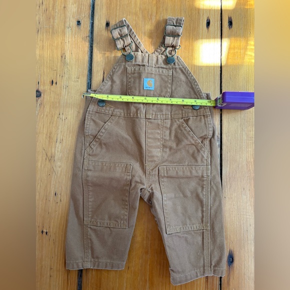 Carhartt Infant Canvas Bib Overalls in Carhartt Brown (Tan)— Size 3 Months (3MO) - Picture 8 of 10